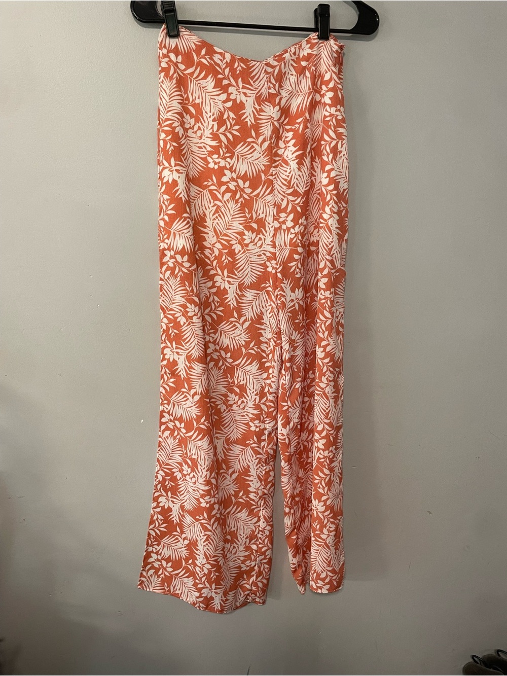 Lulus Coral Floral Wide-Leg Pants Small